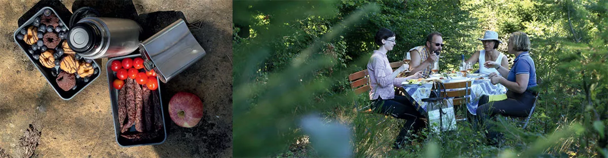 Picknick unterwegs im Grünen